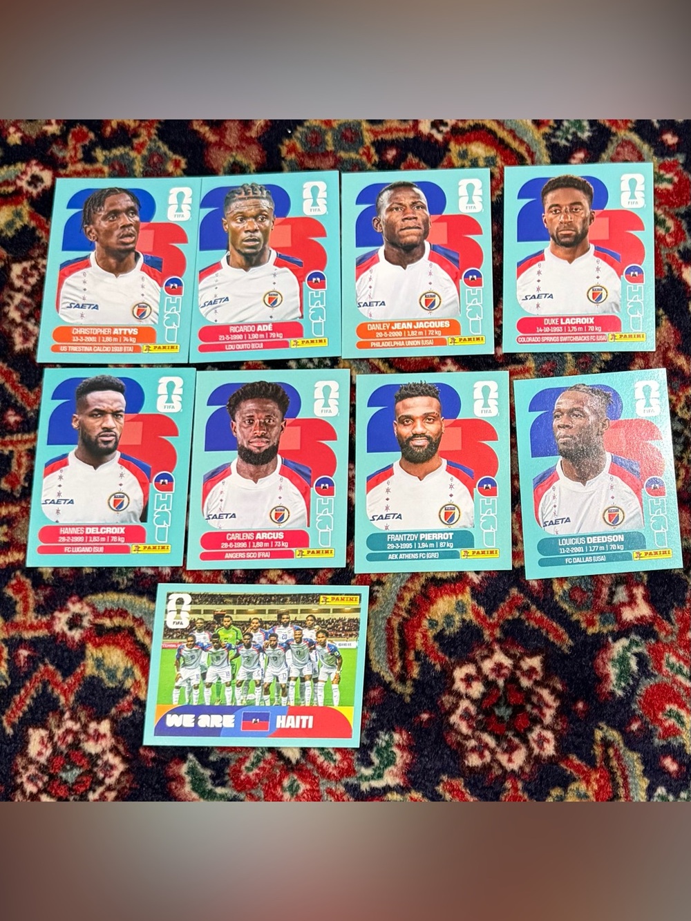 WORLD CUP 2026 PANINI STICKER HAITI SOCCER  TEAM. LOT OF  9 STICKERS. BRASIL ED